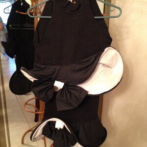 BLACK VERY SEXY, STUNNING BLACK AND WHITE DRESS MADE BY NATALIA- SIZE SMALL